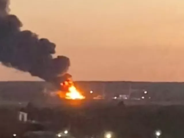 an apparent ukrainian drone strike on an airfield in russia s kursk region on tuesday followed two similar attacks deep inside the country photo reuters